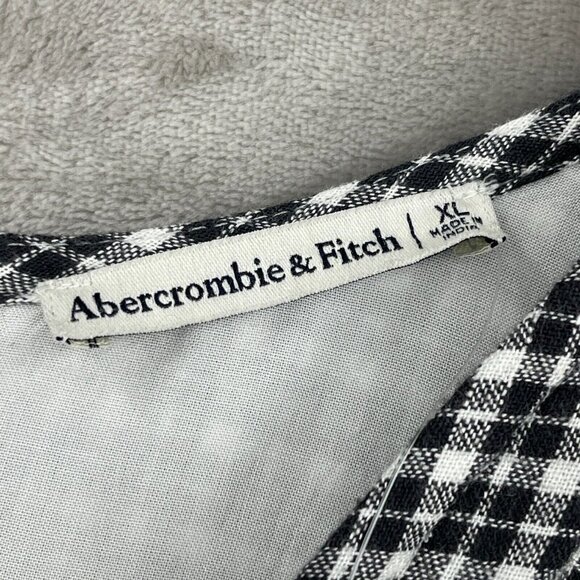 Abercrombie & Fitch Black and White Checkered Midi Dress - Picture 11 of 16